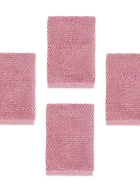 4 brand new Wild Sage Savannah 90% Cotton 16x28" HAND Towels in MAUVE PINK color